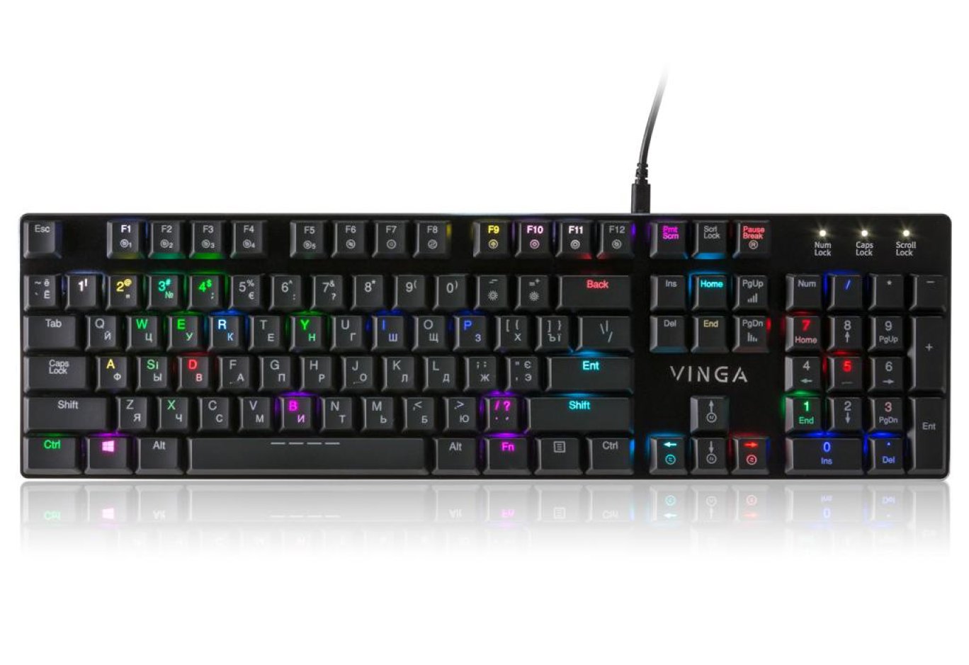 Клавіатура Vinga KBGM-395 black