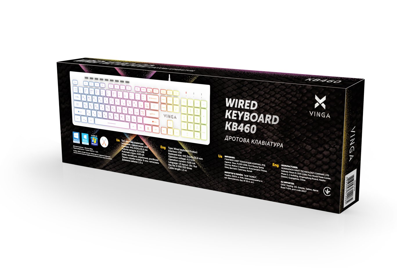 Keyboard Vinga KB-460 White