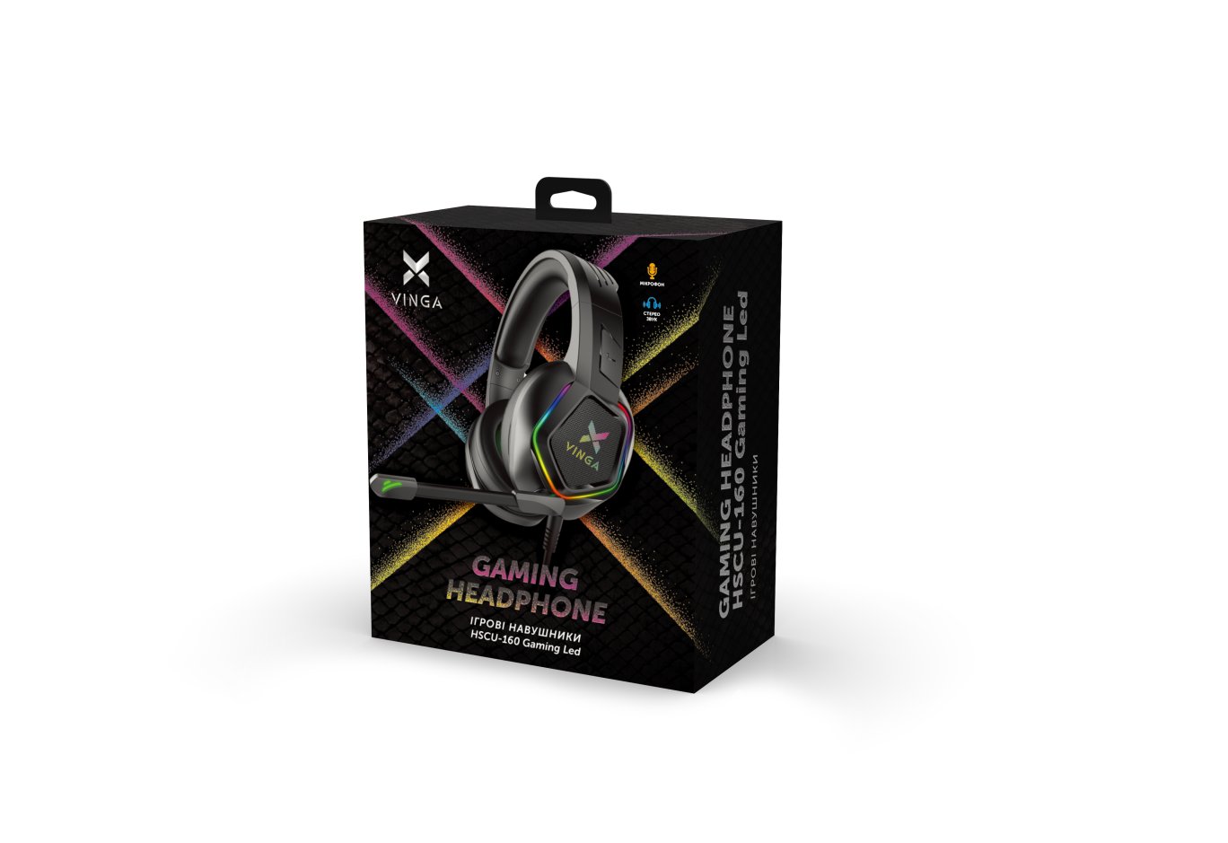 Headphones Vinga HSCU-160 Gaming LED Black (HSCU-160)
