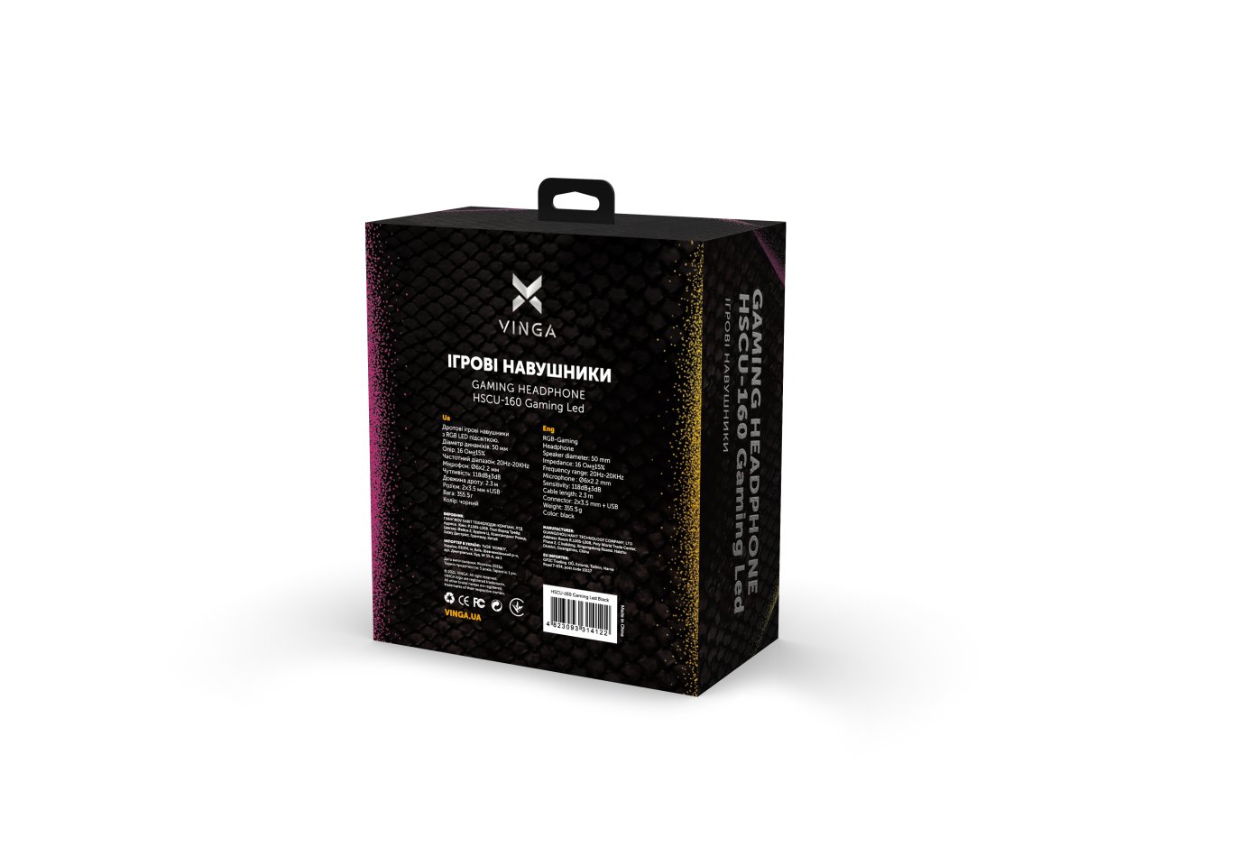 Headphones Vinga HSCU-160 Gaming LED Black (HSCU-160)