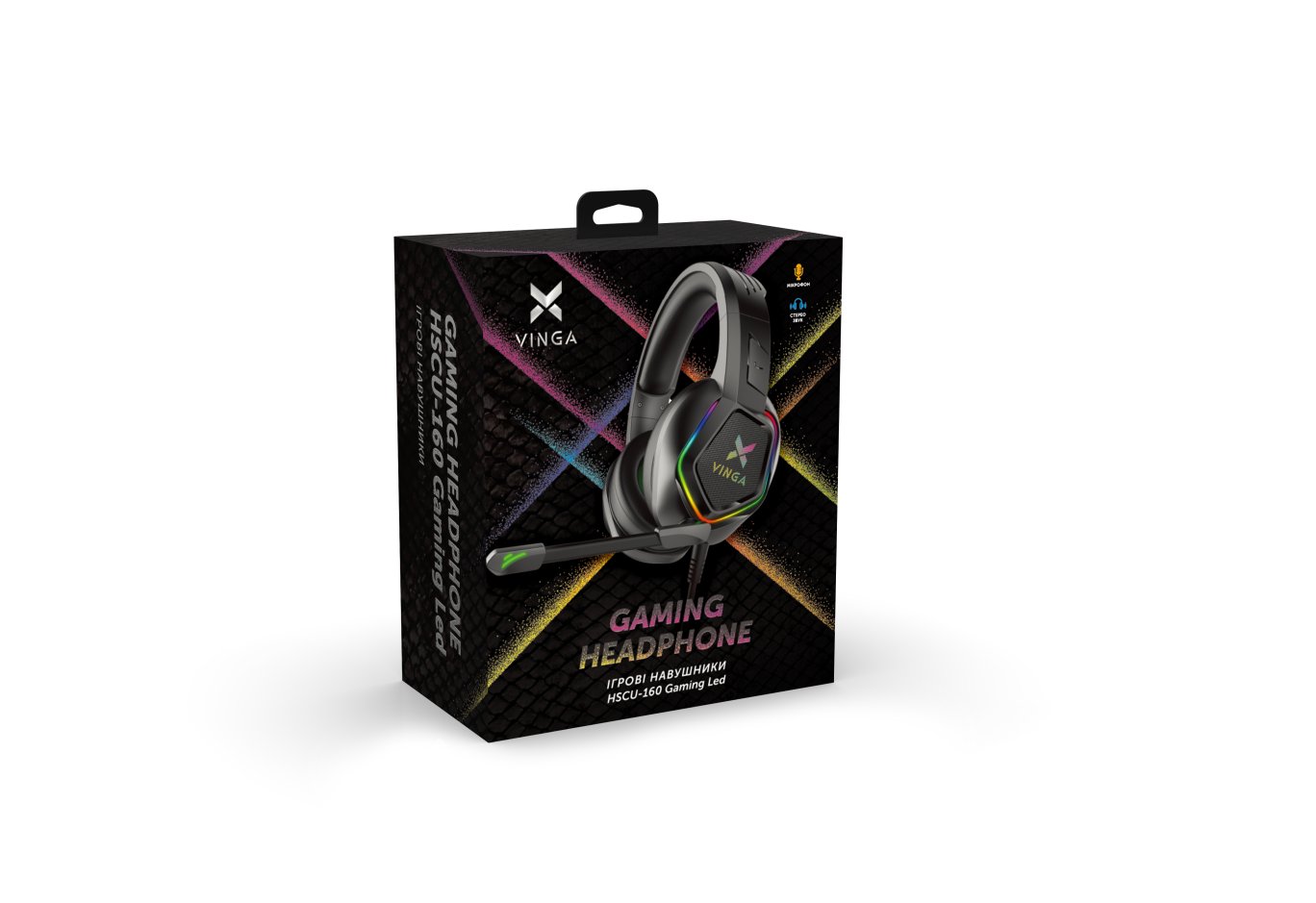 Headphones Vinga HSCU-160 Gaming LED Black (HSCU-160)