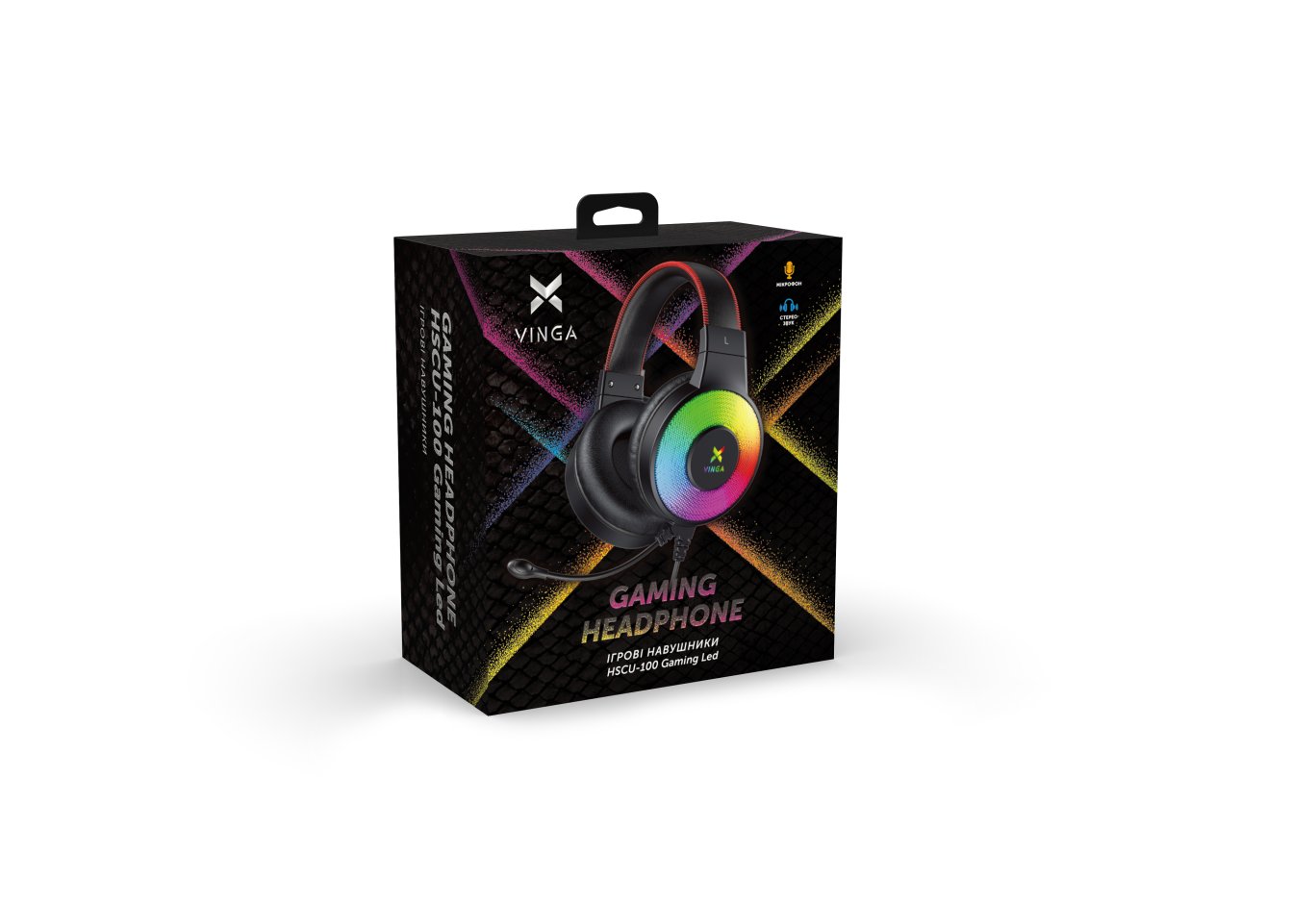 Навушники Vinga HSCU-100 Gaming LED Black (HSCU-100)