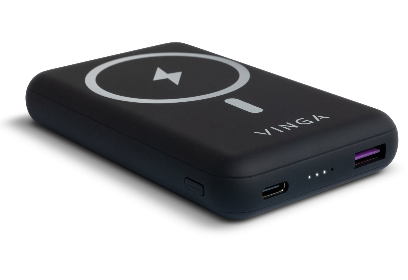 Батарея універсальна Vinga 10000 mAh Wireless Magnetic QC+PD (VPBAMS10BK)