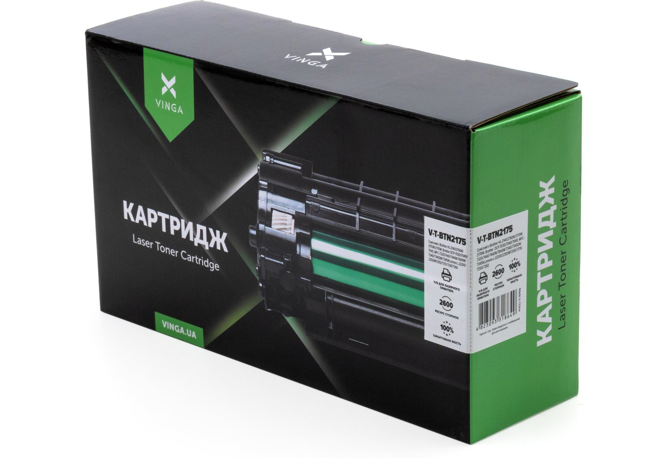 Картридж Vinga Brother TN2175/360/2120/2125/2150/26J/LT2822H/2922H/2.6K Black (V-T-BTN2175)