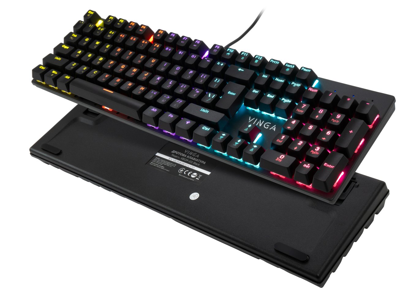 Клавіатура Vinga KBGM-101 LED Red Switch USB Black (KBGM-101 Black)