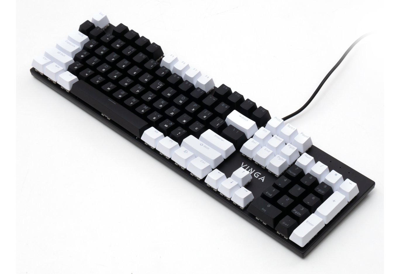 Клавіатура Vinga KBGM-095 LED Orange Switch USB White/Black (KBGM-095Y White/Black)