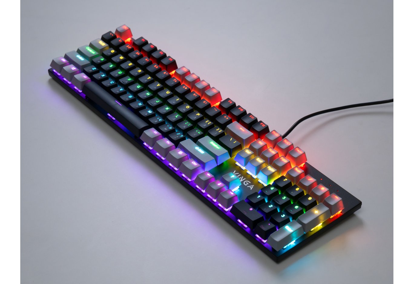 Клавіатура Vinga KBGM-090 LED Red Switch USB Grey/Black (KBGM-090R Grey/Black)