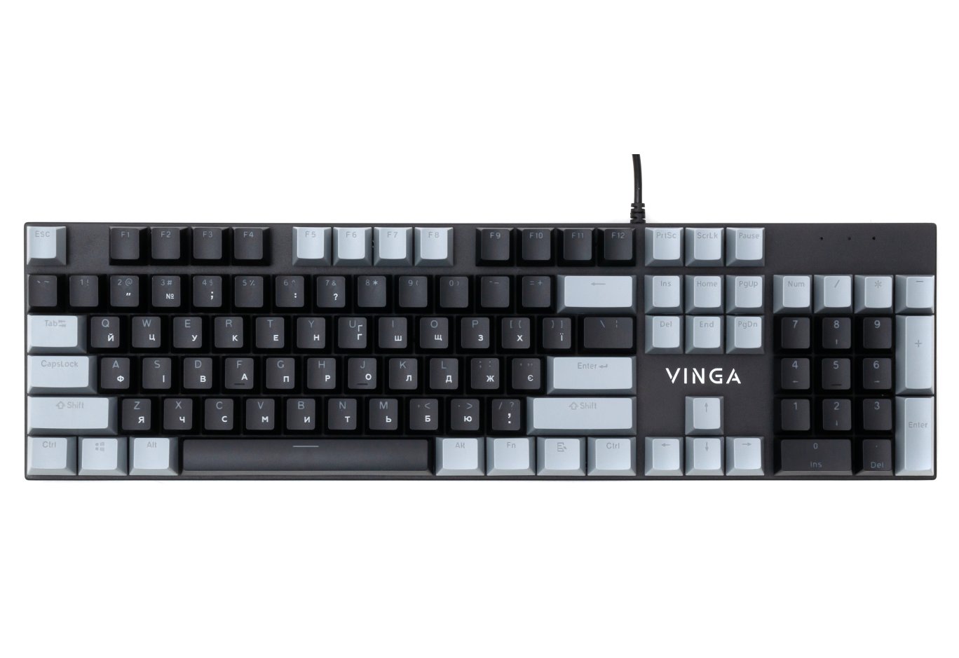Клавіатура Vinga KBGM-090 LED Red Switch USB Grey/Black (KBGM-090R Grey/Black)