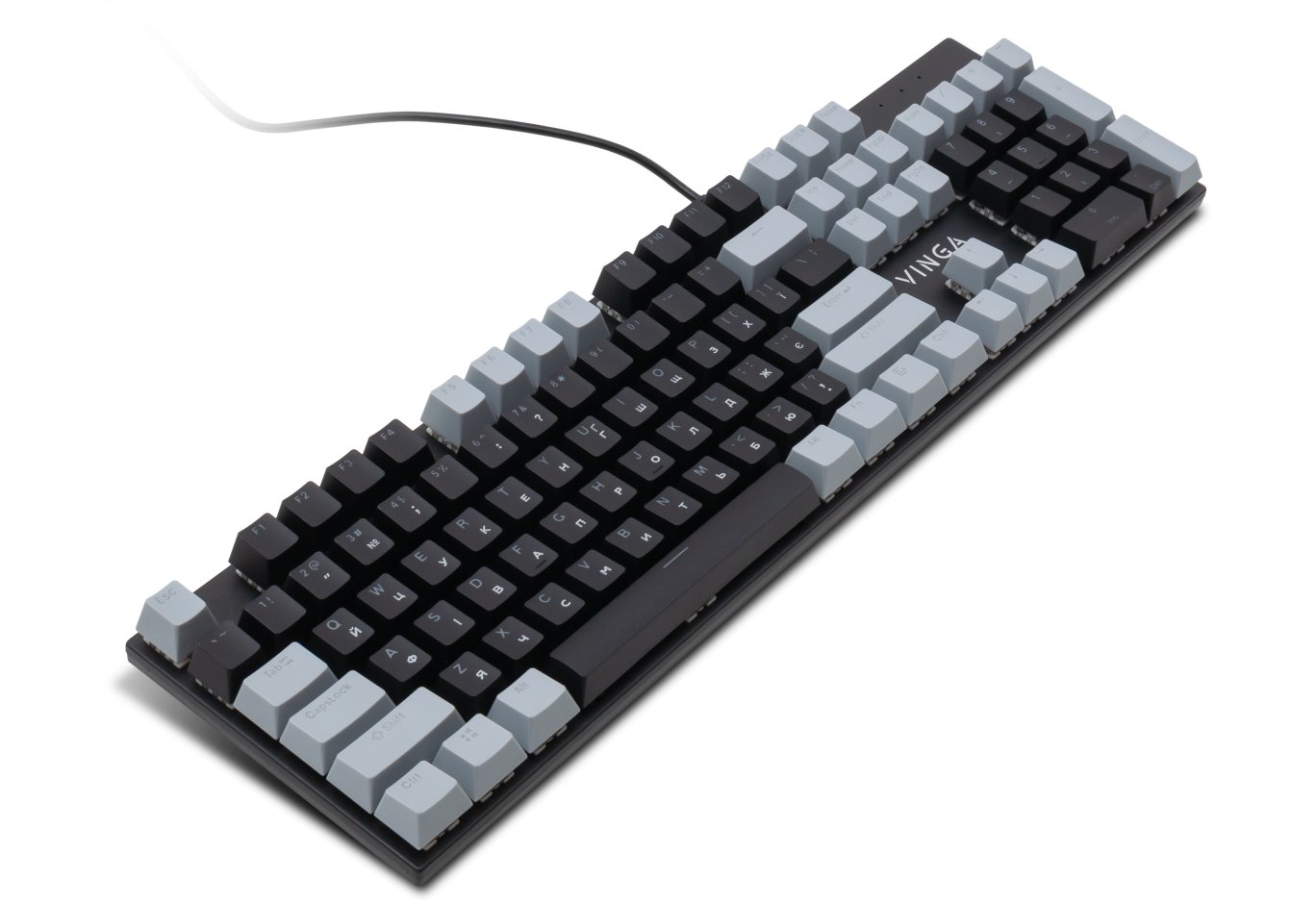 Клавіатура Vinga KBGM-090 LED Blue Switch USB Grey/Black (KBGM-090BL Grey/Black)