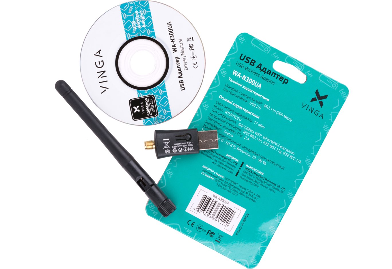 Мережева карта Wi-Fi Vinga WA-N300UA