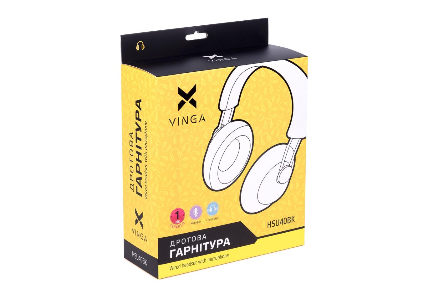 Навушники Vinga HSU040 Black USB (HSU40BK)
