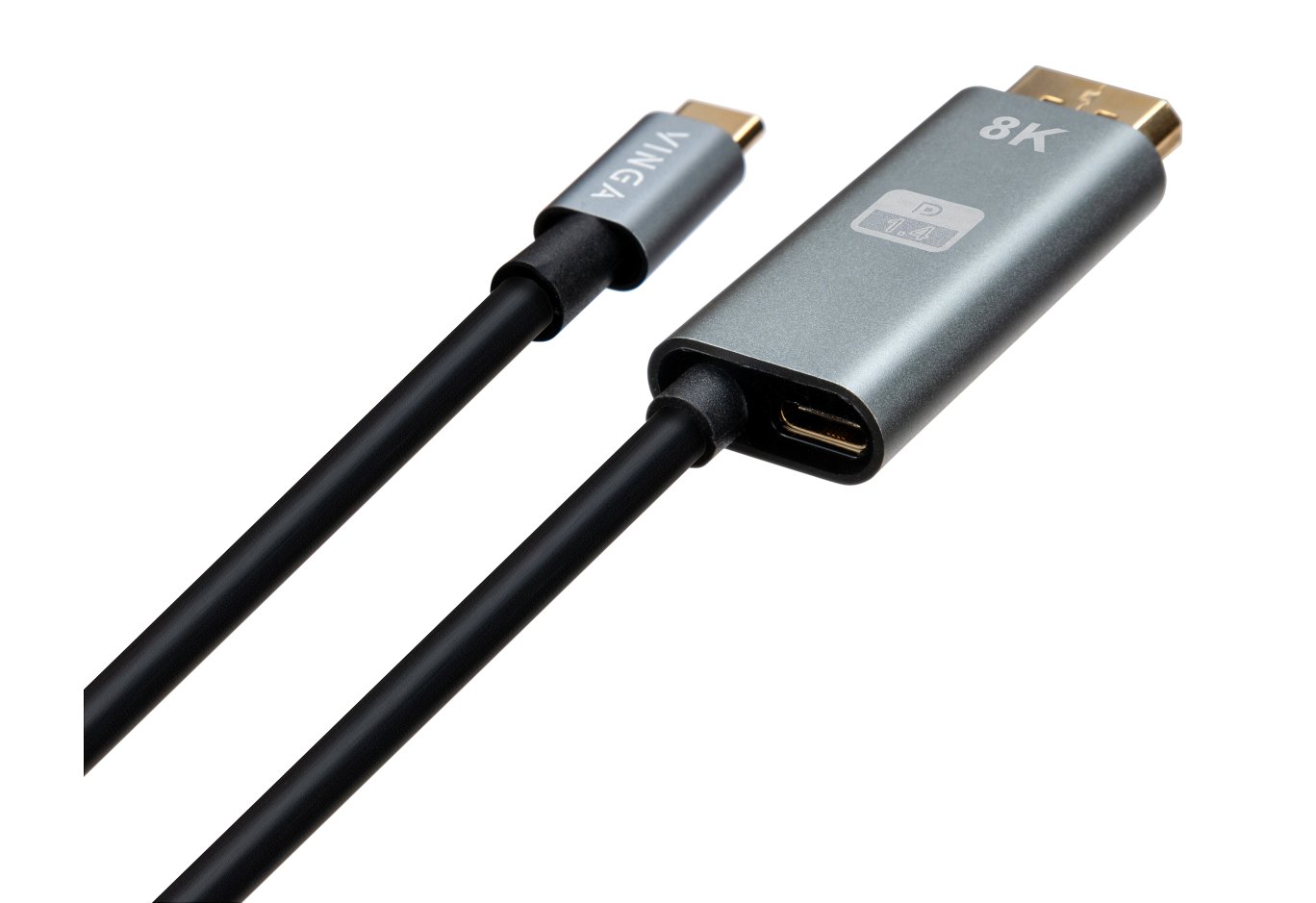 Кабель мультимедійний USB-C to DisplayPort M 1.5m v1.4 8K60Hz PD 100W port Vinga (VCPVCCD1415PD)