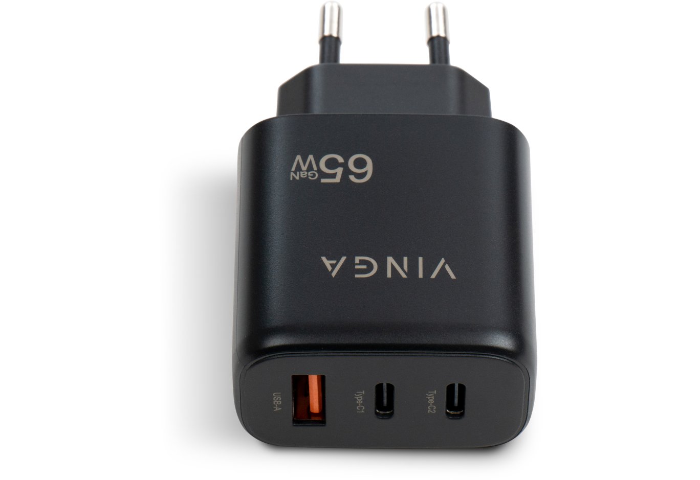 Зарядний пристрій Vinga GaN 65W PD+QC 2C1A ports Wall Charger (VCPCHCCA65B)