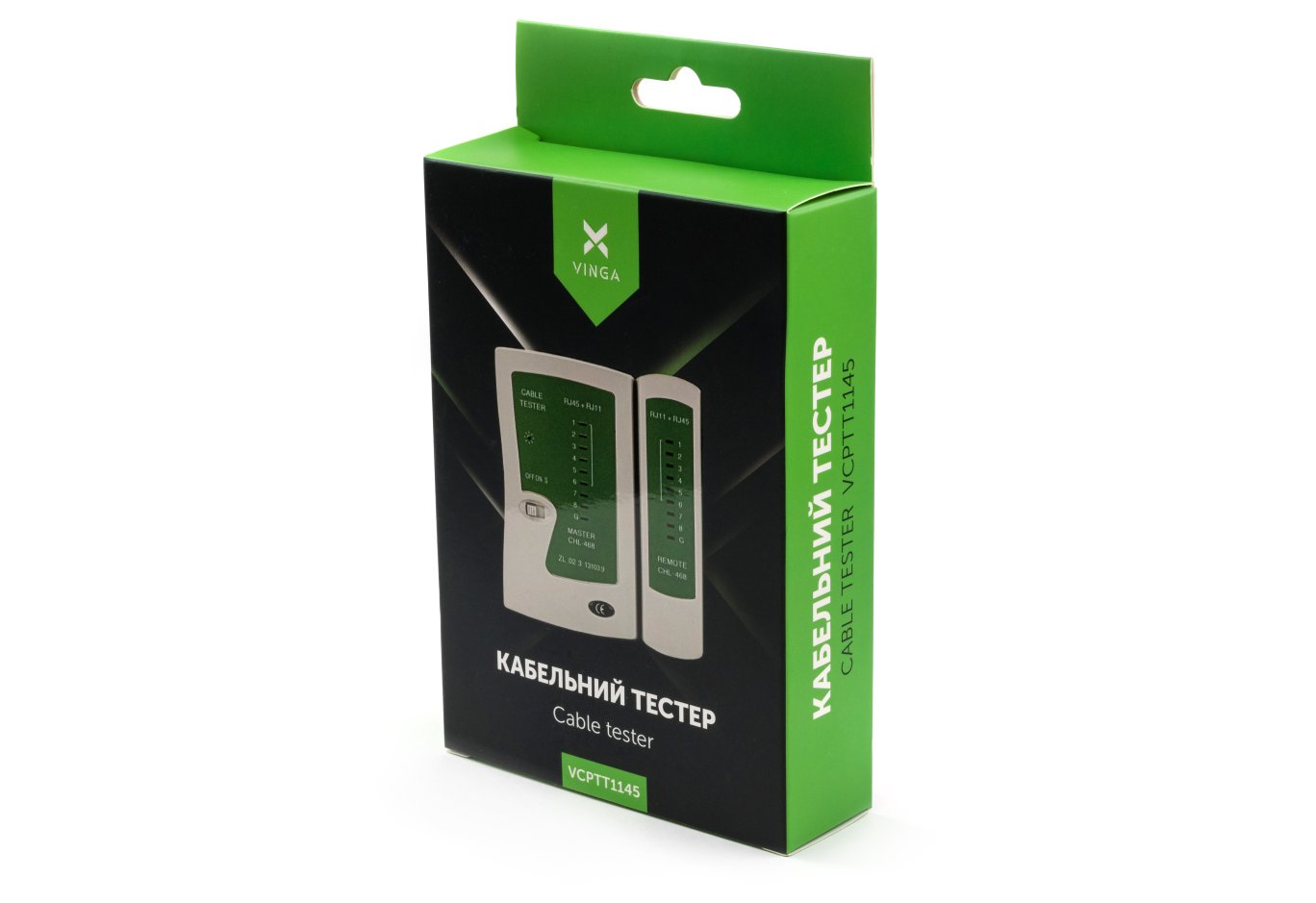 Тестер кабельний Vinga RJ-45/RJ-11 (VCPTT1145)