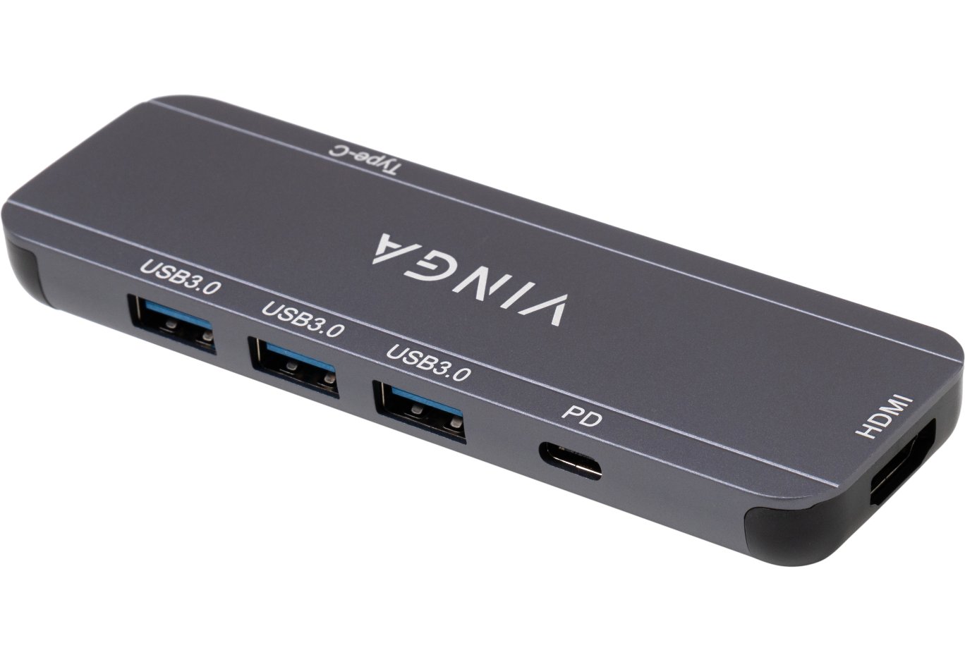Концентратор Vinga USB-C 3.1 to HDMI+3xUSB3.0+PD100W+USB-C foldable cable (VHYC6FC)