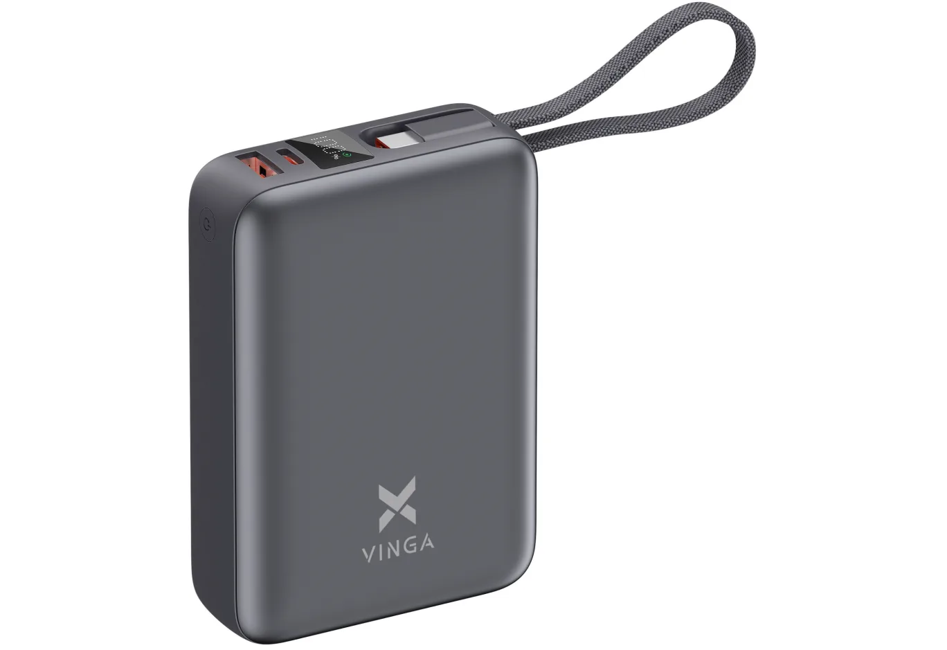 Батарея універсальна Vinga 20000 mAh 45W Display Cable (VPBB2045C)