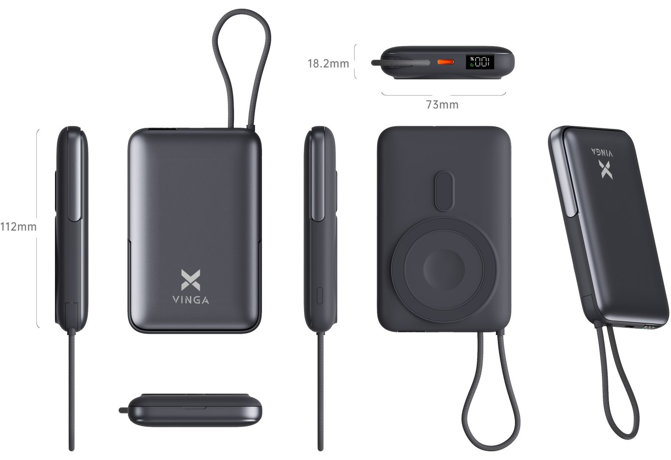 Батарея універсальна Vinga 10000 mAh 22.5W/15W/2.5W Wireless (VPBB1022WL)