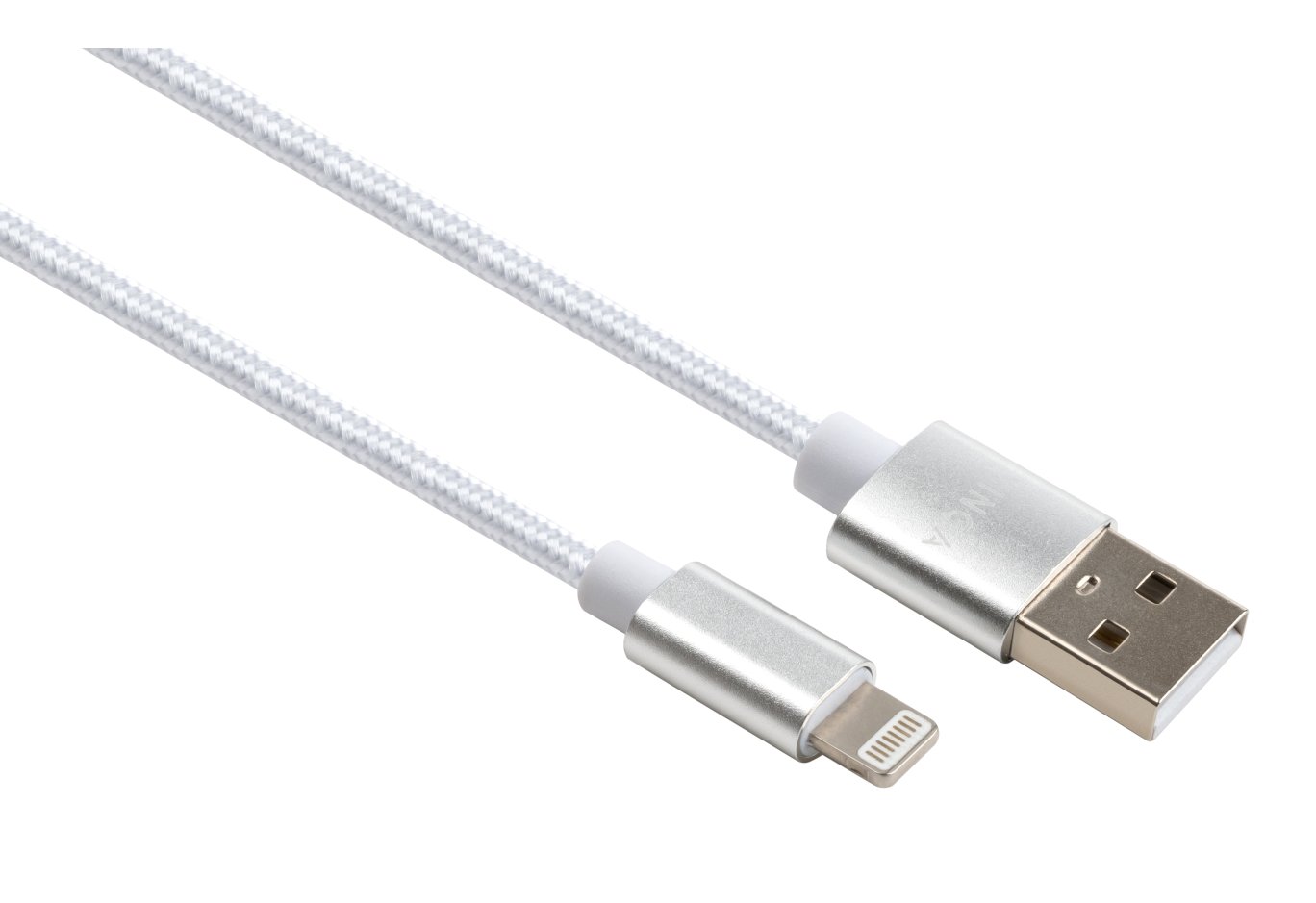 Дата кабель USB 2.0 AM to Lightning 1m nylon silver Vinga (VCPDCLNB1S)