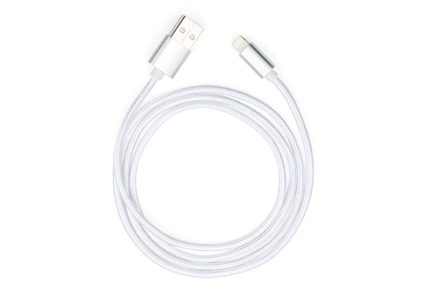 Дата кабель USB 2.0 AM to Lightning 1m nylon silver Vinga (VCPDCLNB1S)