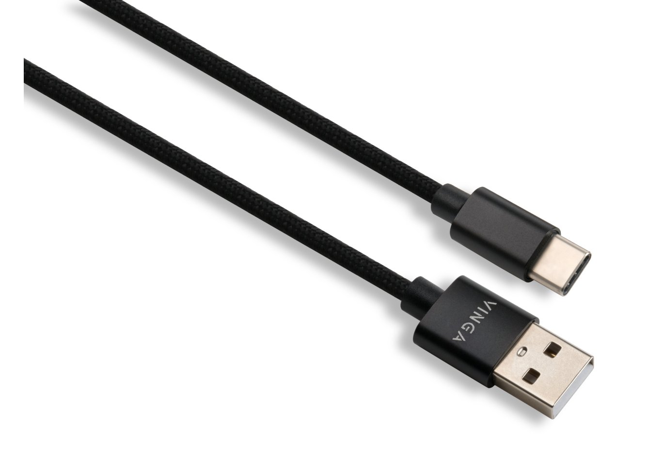 Дата кабель USB 2.0 AM to USB-C 1.0m nylon black Vinga (VCPDCTCNB1BK)