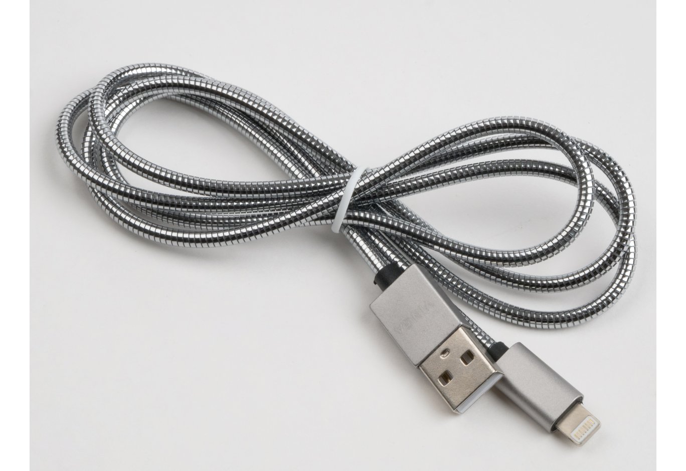 Дата кабель USB 2.0 AM to Lightning 1m stainless steel silver Vinga (VCPDCLSSJ1S)