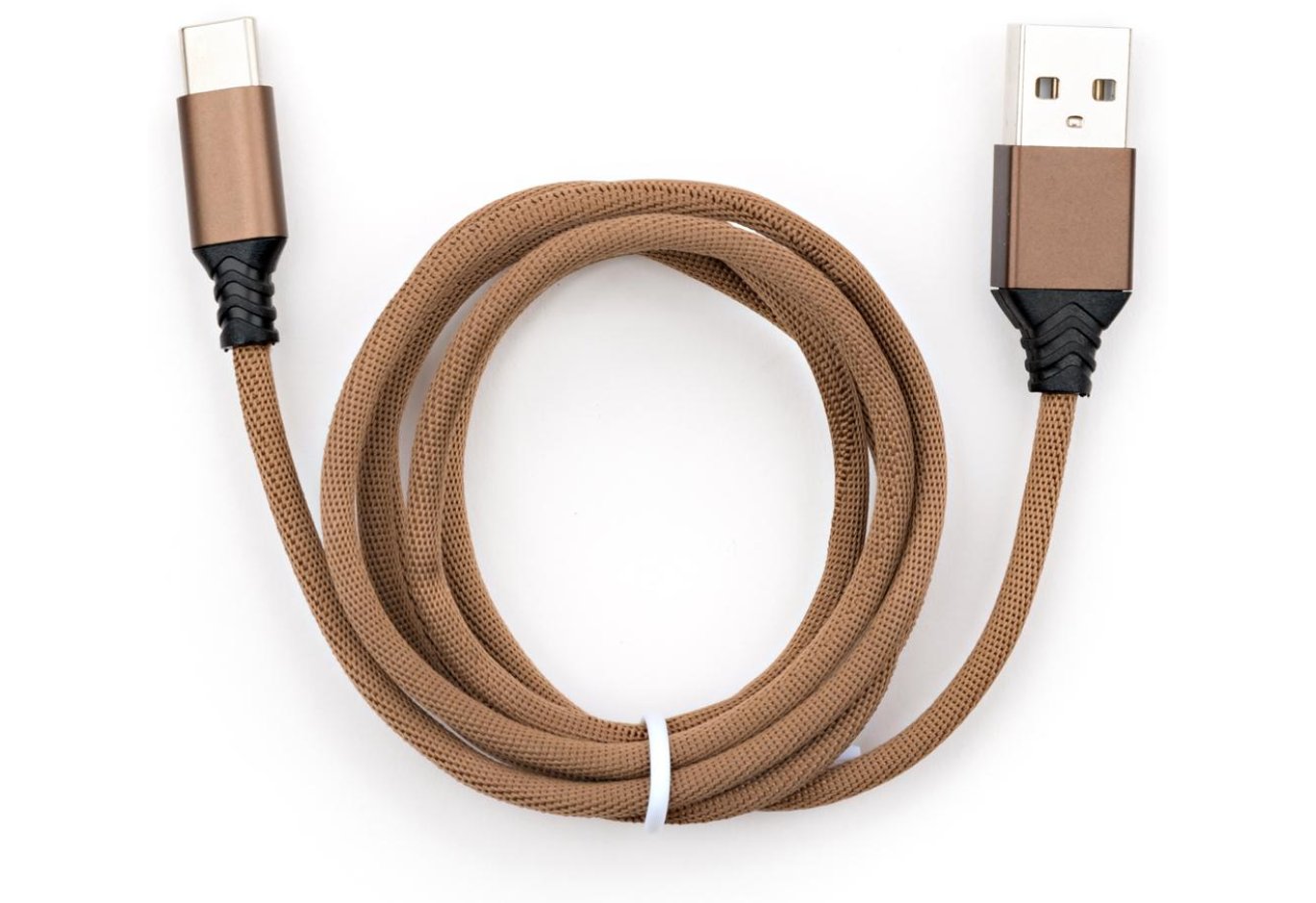 Дата кабель USB 2.0 AM to USB-C 1.0m nylon brown Vinga (VCPDCTCNB21BR)