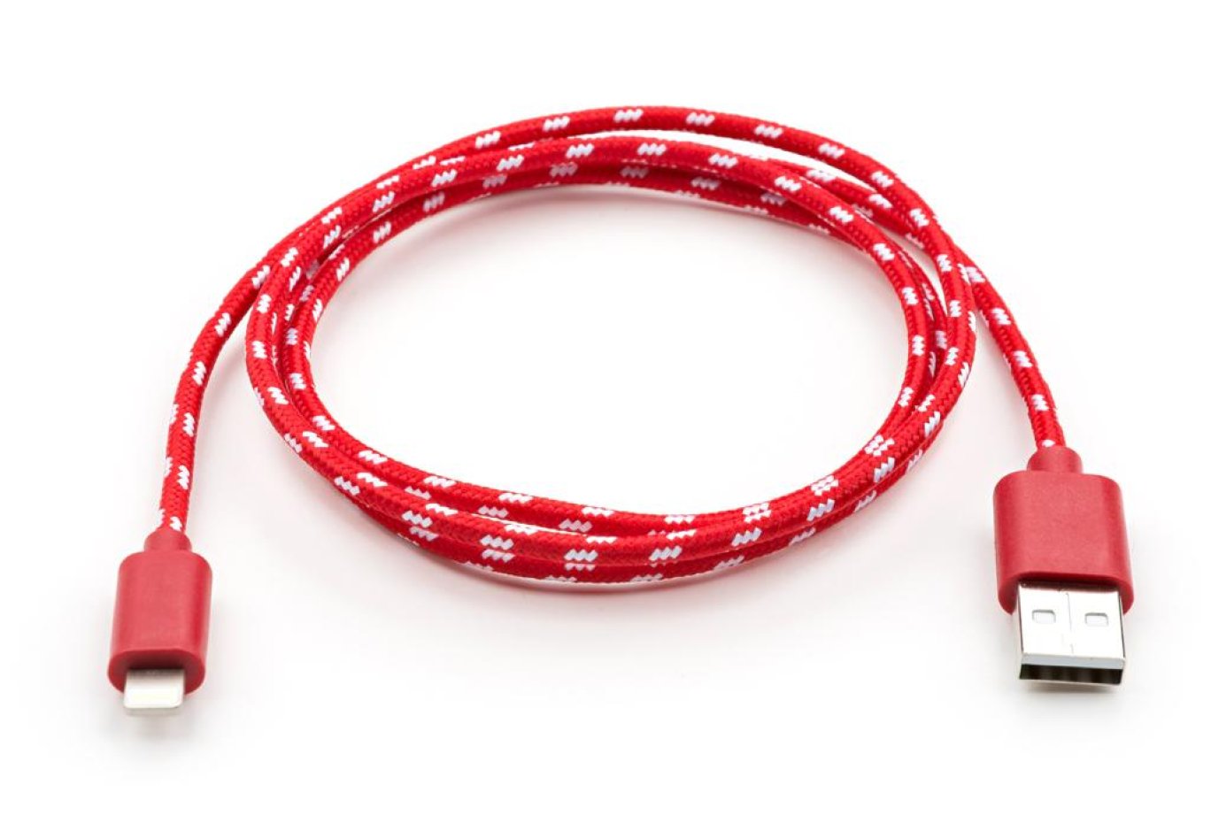 Дата кабель USB 2.0 AM to Lightning 2color nylon 1m red Vinga (VCPDCLNB31R)