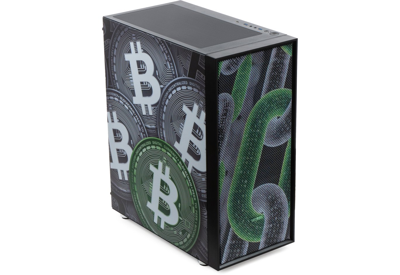 Корпус для ПК Vinga Pillar Black Bitcoin (01230011783)