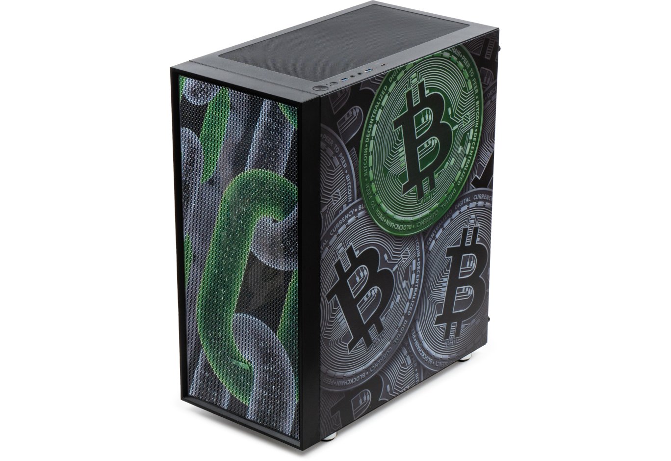 Корпус для ПК Vinga Pillar Black Bitcoin (01230011783)