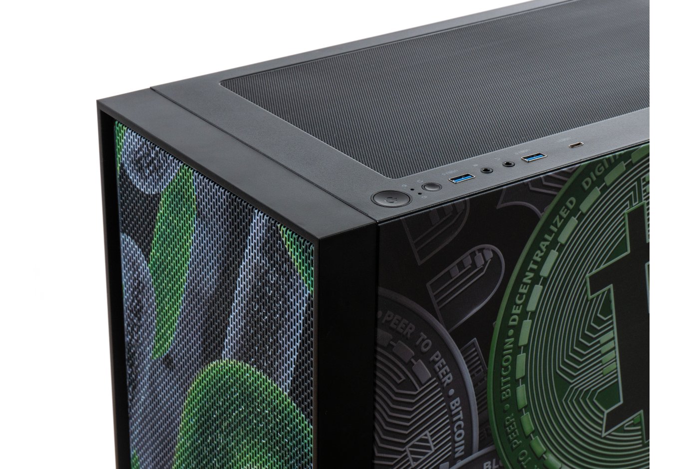 Корпус для ПК Vinga Pillar Black Bitcoin (01230011783)