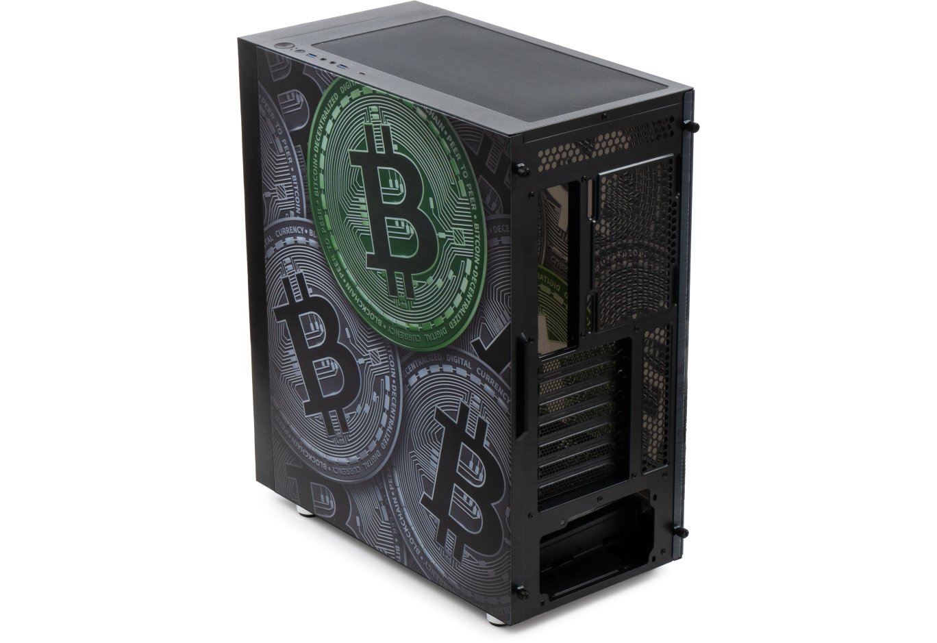 Корпус для ПК Vinga Pillar Black Bitcoin (01230011783)