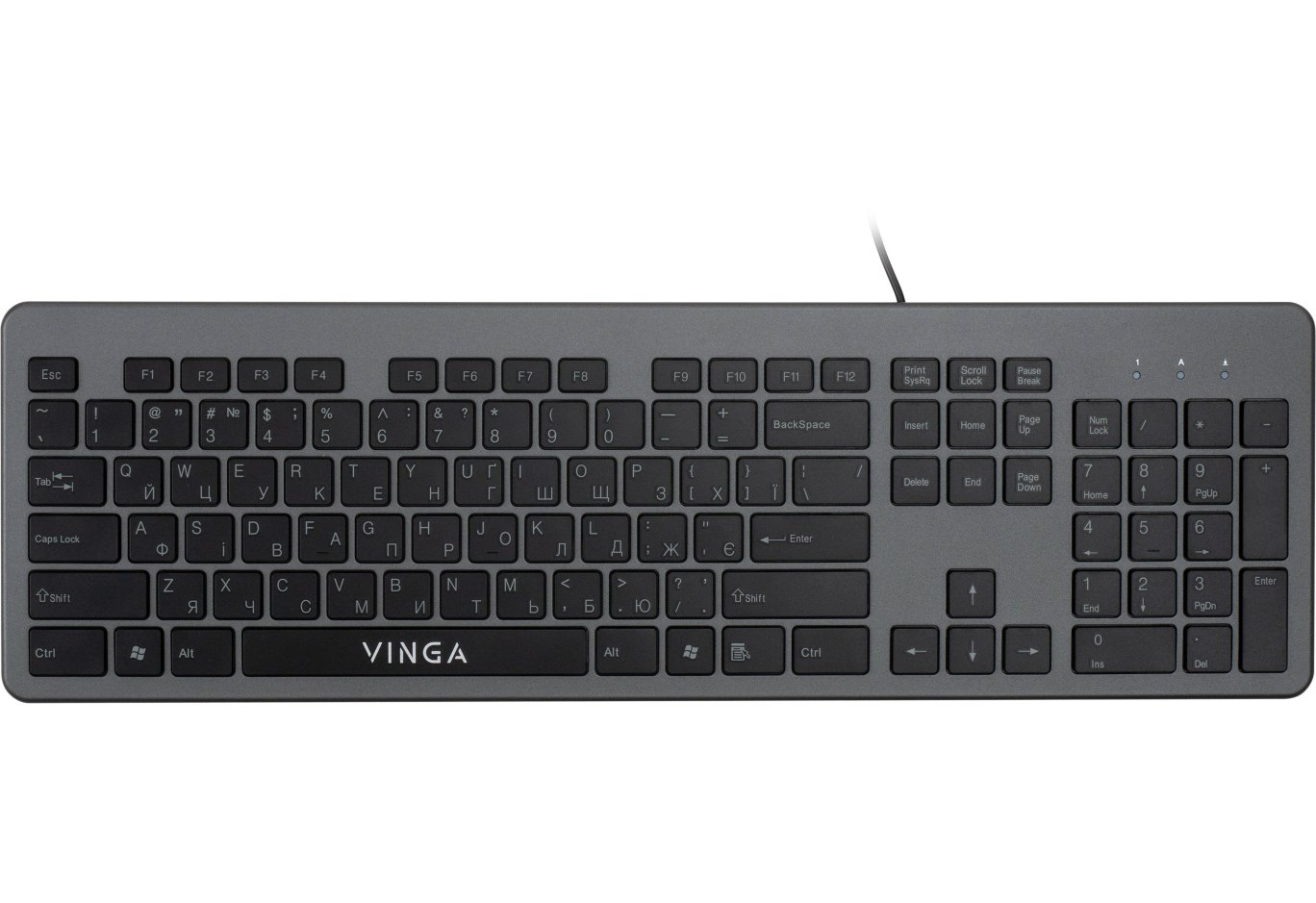 Клавіатура Vinga KB735 black-grey