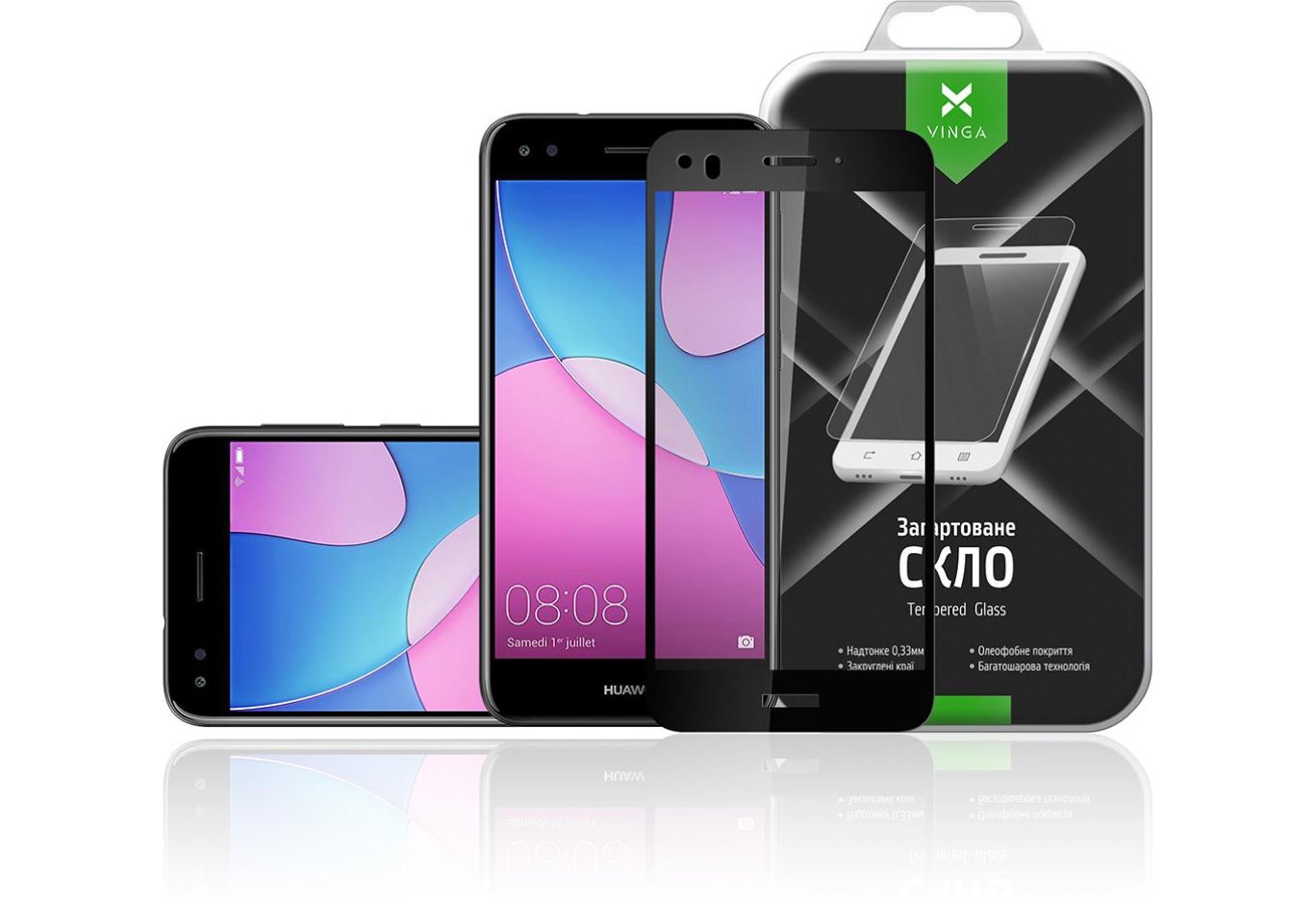 Скло захисне Vinga для Huawei Y6 Pro 2017 (Black) (VTPGS-Y6P2017)
