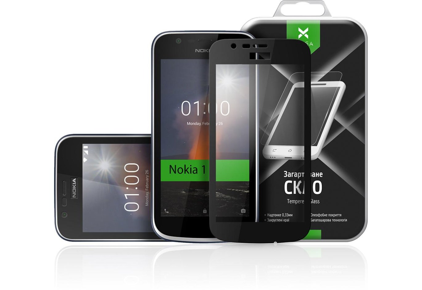 Protective glass Vinga для Nokia 1 Black (VTPGS-N1B)