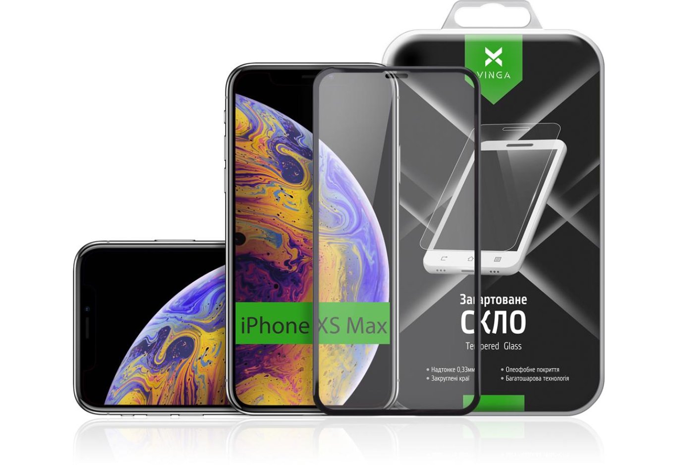 Скло захисне Vinga для Apple iPhone XS Max/iPhone 11 Pro Max Black (VTPGS-IXRMB)