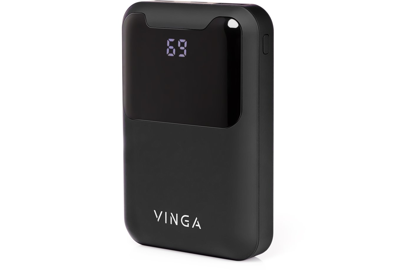 Батарея універсальна Vinga 10000 mAh Display soft touch black (BTPB0310LEDROBK)