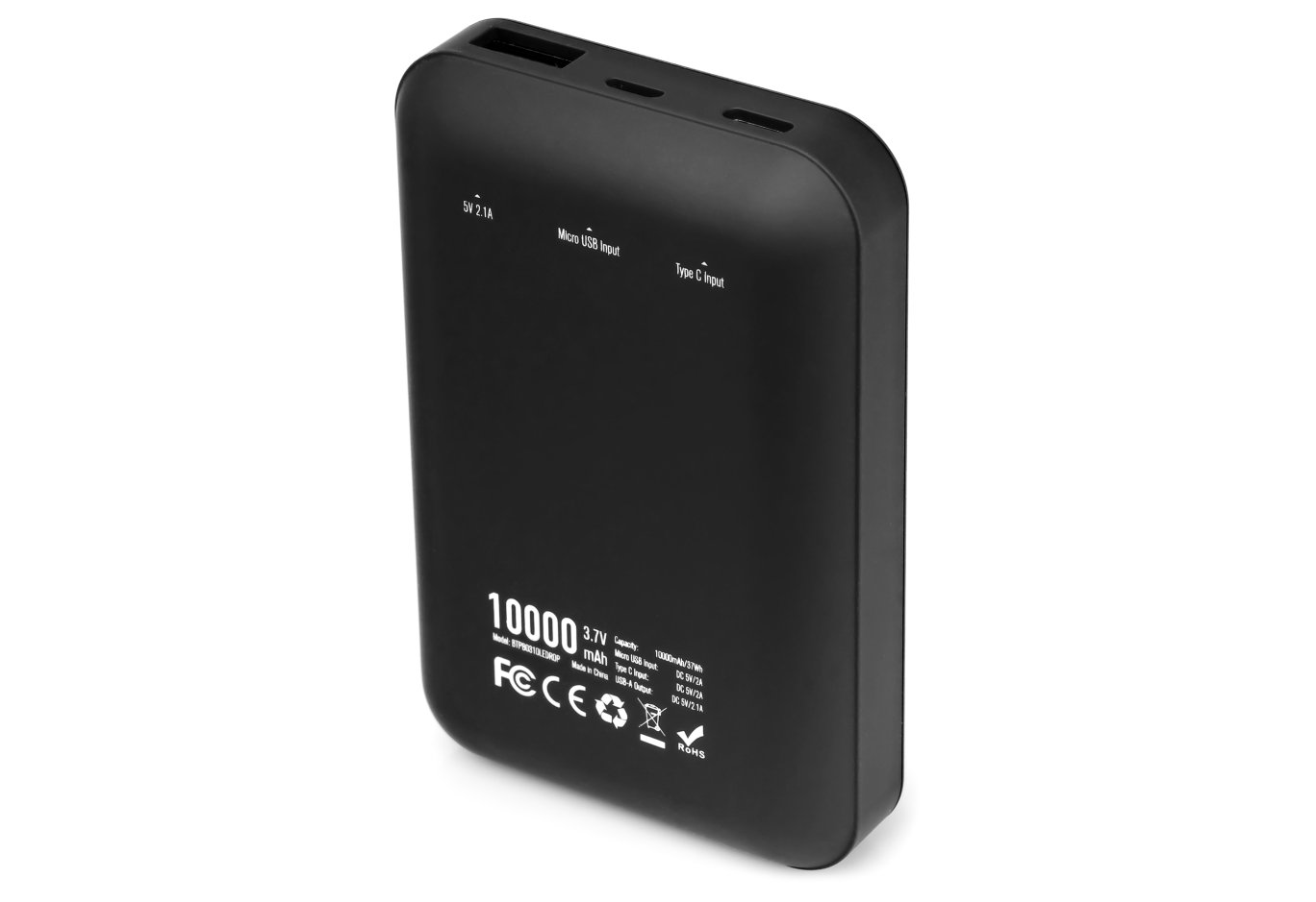 Батарея універсальна Vinga 10000 mAh Display soft touch black (BTPB0310LEDROBK)