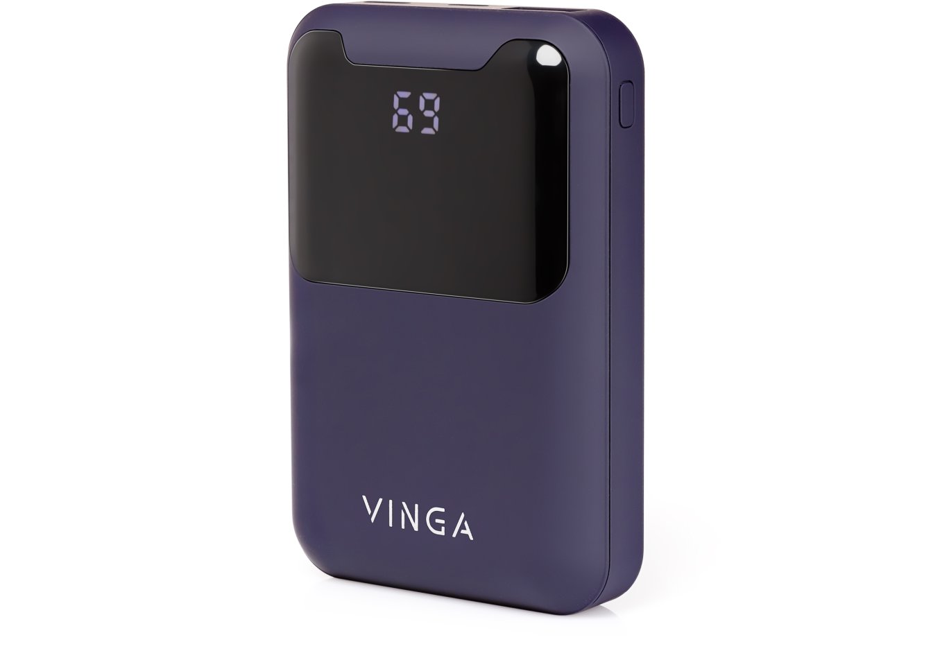 Батарея універсальна Vinga 10000 mAh Display soft touch purple (BTPB0310LEDROP)