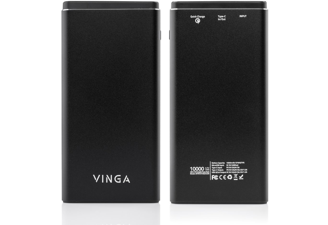Universal Battery Vinga 10000 mAh QC3.0 PD aluminium black (BTPB1010QCALBK)