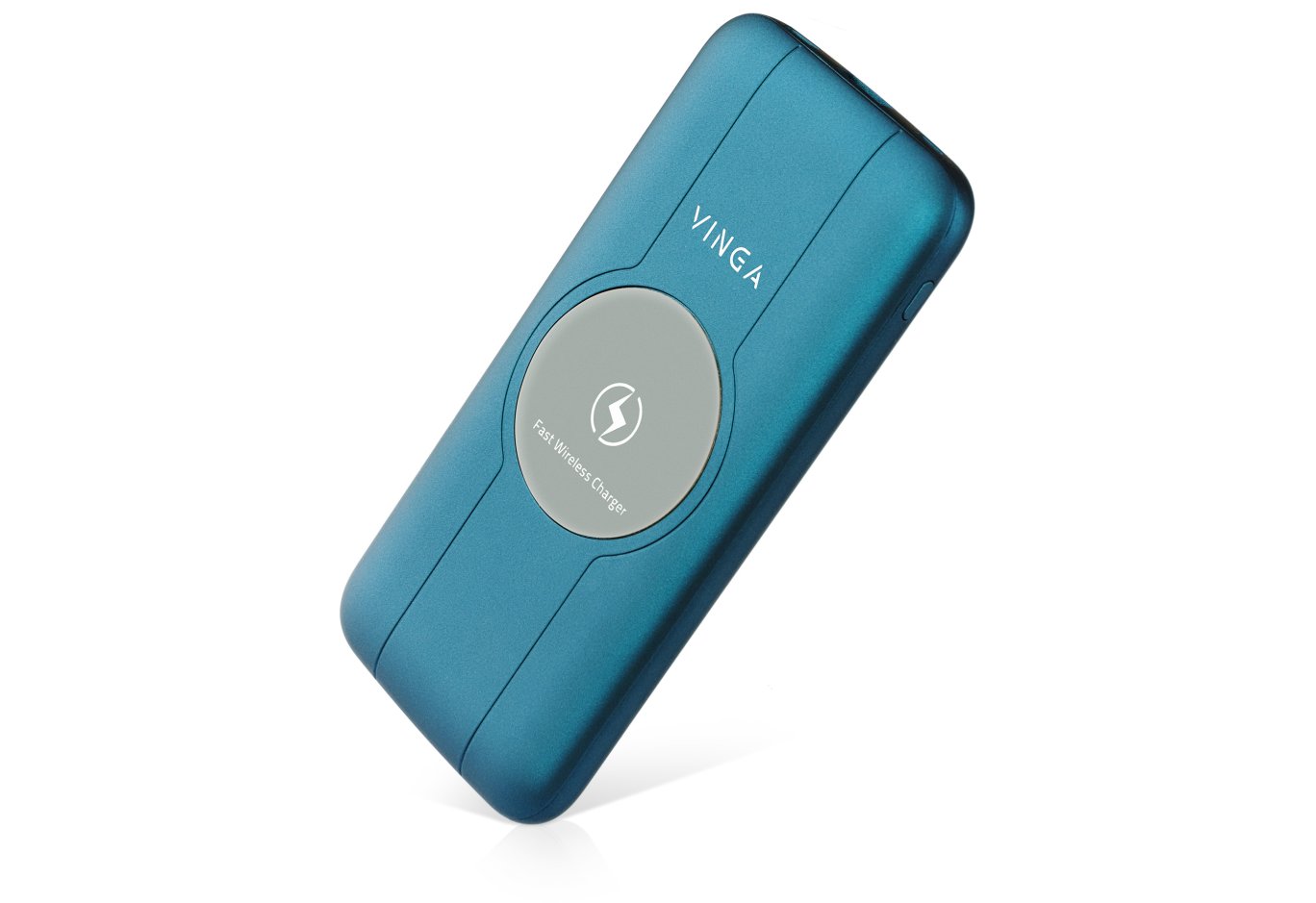 Батарея універсальна Vinga 10000 mAh Wireless QC3.0 PD soft touch blue (BTPB3510WLROBL)