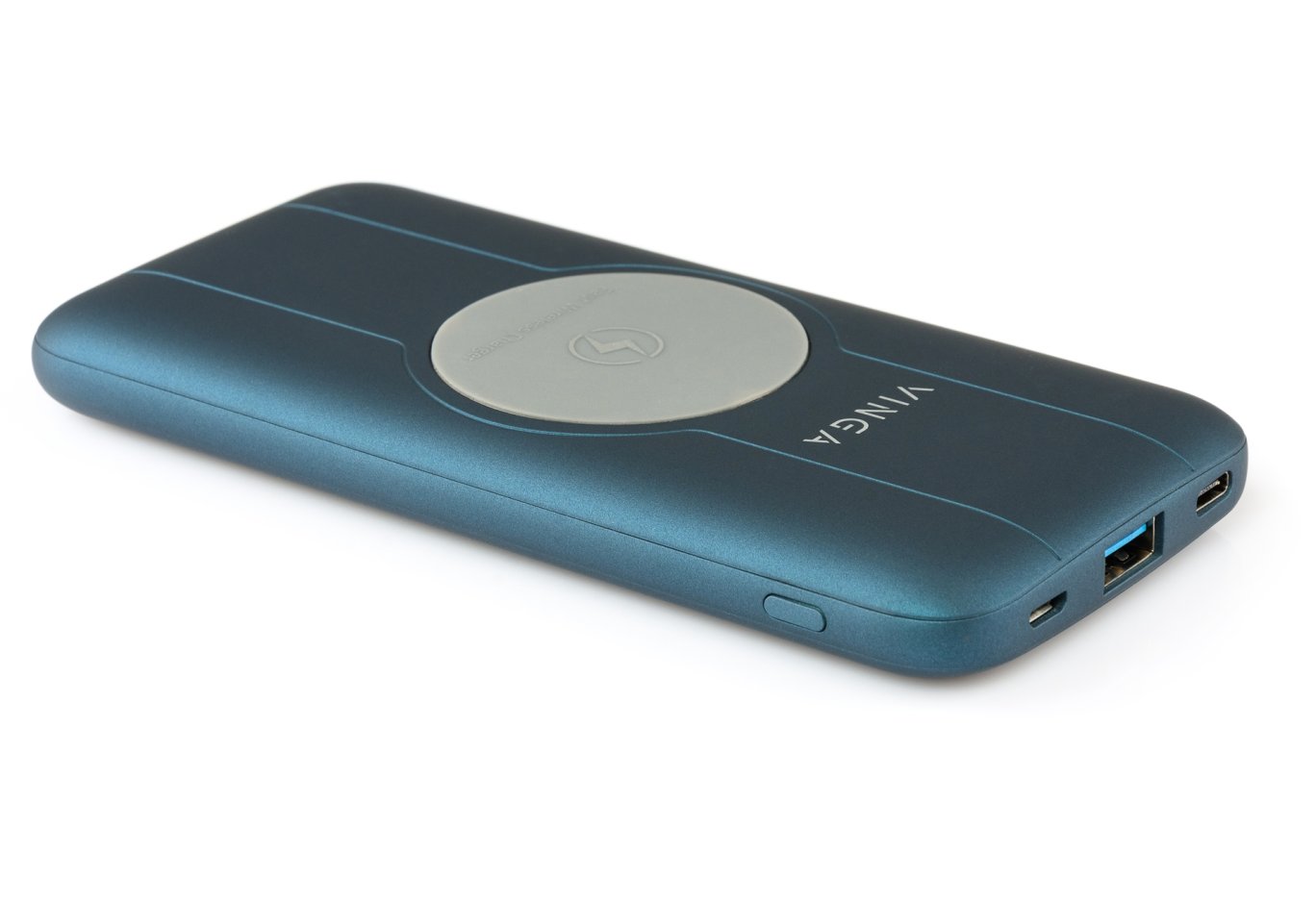 Батарея універсальна Vinga 10000 mAh Wireless QC3.0 PD soft touch blue (BTPB3510WLROBL)